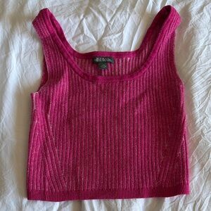 Wild Fable Fuchsia Ribbed Crop Top